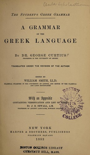 A grammar of the Greek language