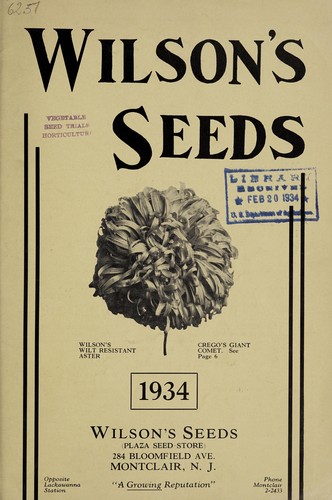 Wilson's seeds, 1934
