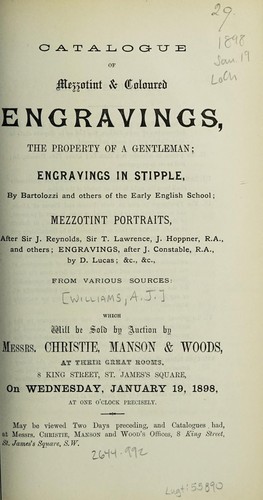 Catalogue of mezzotint & coloured engravings, the property of a gentleman