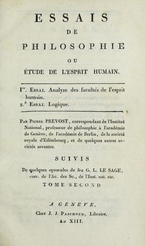 Essais de philosophie