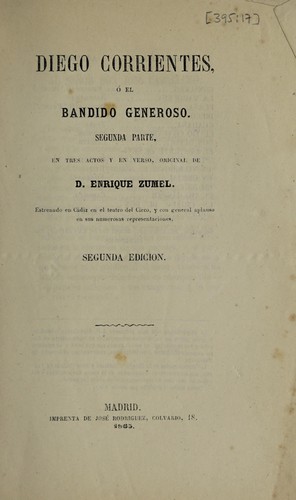 Diego Corrientes, ó El bandido generoso