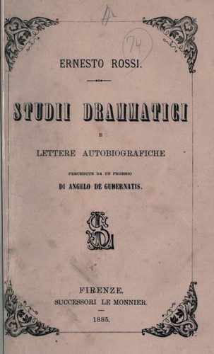 Studii drammatici, e lettere autobiografiche