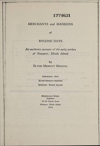 Merchants and mansions of bygone days