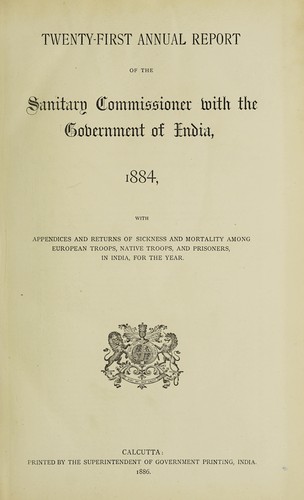 Annual report of the Sanitary Commissioner with the Government of India