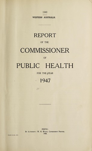 Report of the Commissioner of Public Health