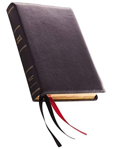 KJV, Reference Bible, Center-Column Giant Print, Premium Goatskin Leather, Black, Premier Collection, Comfort Print