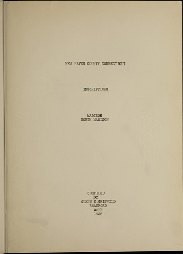 New Haven County, Connecticut, inscriptions