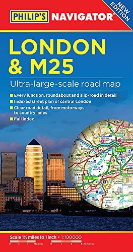 Philip's London and M25 Navigator Road Map