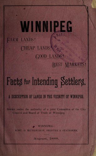Winnipeg farm lands ... Facts for intending settlers