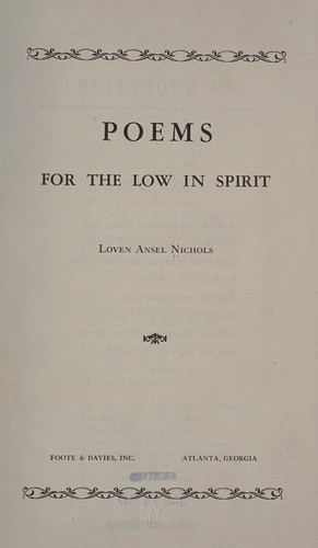 Poems for the low in spirit
