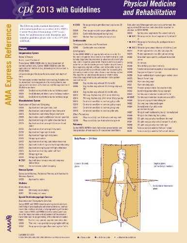 CPT 2013 Express Reference Coding Card Physical Medicine and Rehabilitation