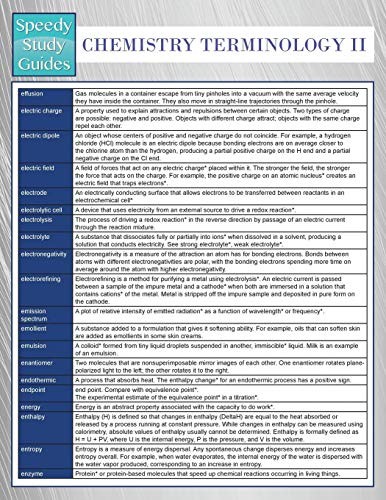 Chemistry Terminology II