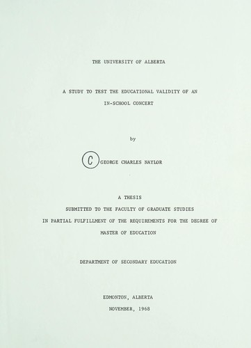 A study to test the educational validity of an in-school concert