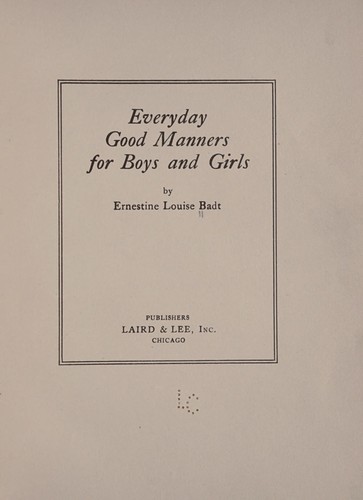 Everyday good manners for boys and girls