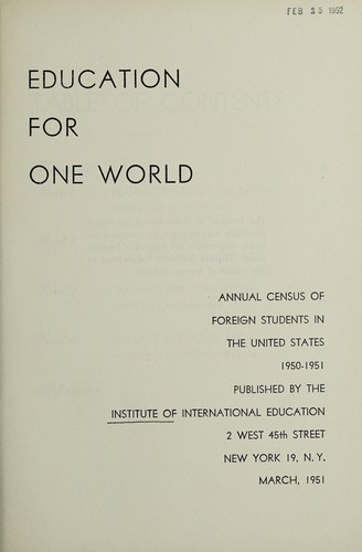 Education for one world