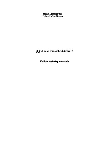 ¿Qué es el derecho global? - 5. ed.