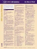 CPT 2012 Express Reference Coding Card Ear, Nose, Throat