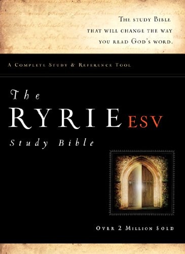 The Ryrie ESV Study Bible Genuine Leather Burgundy Red Letter