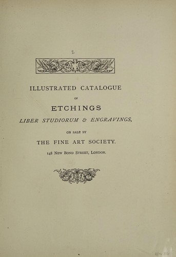 Illustrated catalogue of etchings