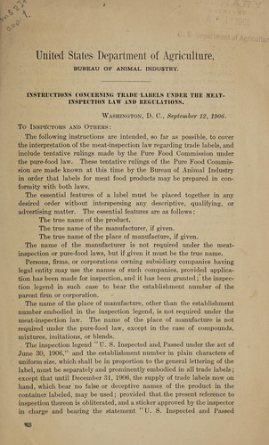 Instructions concerning trade labels under the meat-inspection laws and regulations