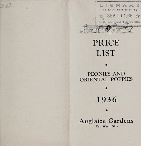 Price list, 1936