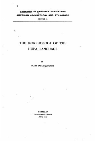 The morphology of the Hupa language