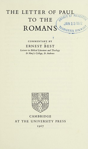 The letter of Paul to the Romans