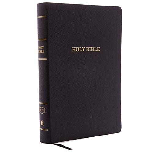 KJV, Reference Bible, Center-Column Giant Print, Bonded Leather, Black, Thumb Indexed, Red Letter Edition, Comfort Print