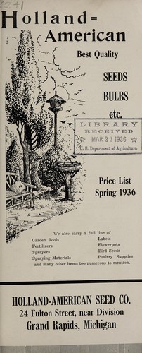 Holland-American best quality seeds, bulbs, etc
