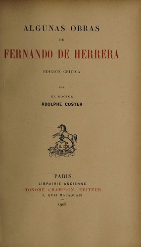 Algunas obras de Fernando de Herrera