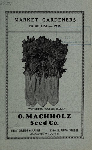 Market gardeners price list, 1936