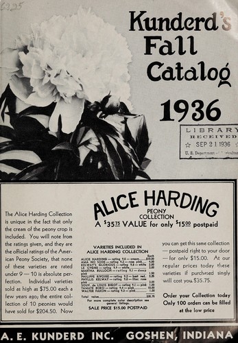 Kunderd's fall catalog, 1936