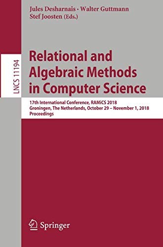 Relational and Algebraic Methods in Computer Science