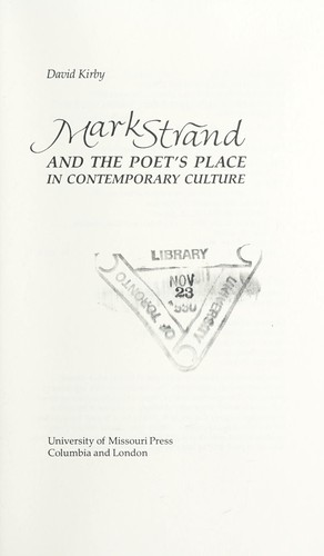 Mark Strand and the poet's place in contemporary culture
