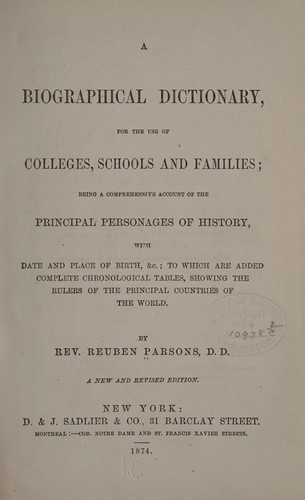 A biographical dictionary, for the use of colleges, schools and families