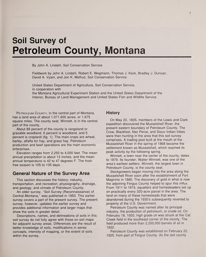 Soil survey of Petroleum County, Montana