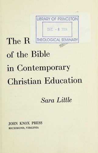The role of the Bible in contemporary Christian education
