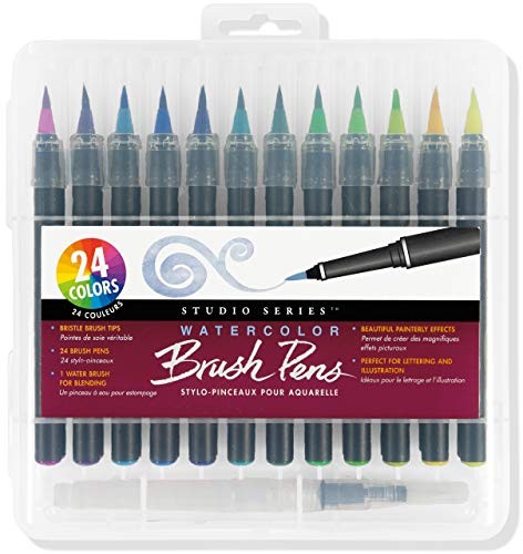 Studio Series Watercolor Brush Marker Pens , Great for Hand Lettering, Callgraphy, Manga, Comics, Adult Coloring Books, Journals and all DIY Drawing Art