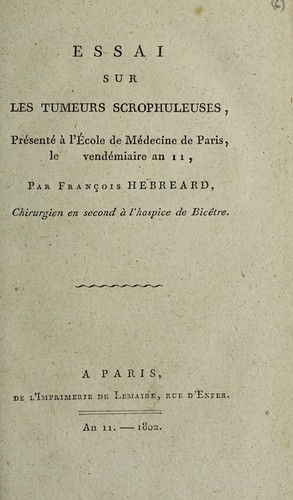 Essai sur les tumeurs scrophuleuses