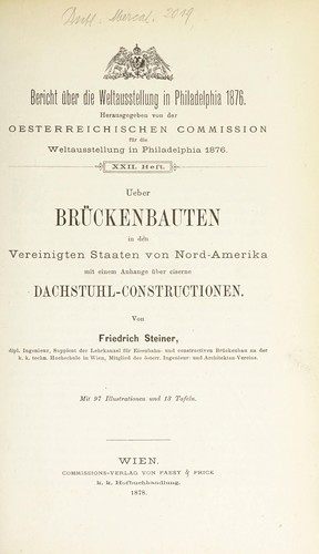 Ueber Brückenbauten in den Vereinigten Staaten von Nord-Amerika