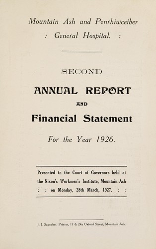 Annual report and financial statement