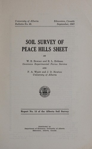 Soil survey of Peace Hills sheet