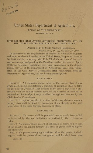 Civil-service regulations governing promotions, etc., in U.S. Department of Agriculture