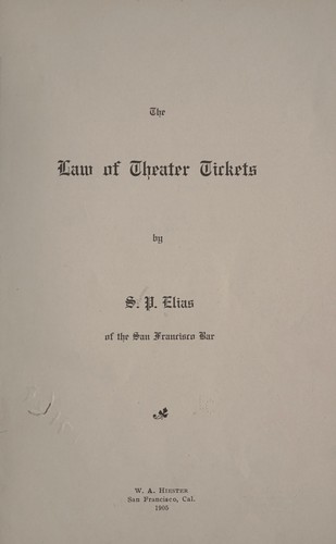 The law of theater tickets