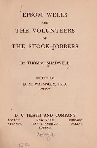 Epsom Wells ; The volunteers
