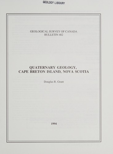 Quaternary geology, Cape Breton Island, Nova Scotia
