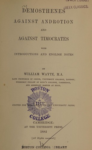Against Androtion and against Timocrates