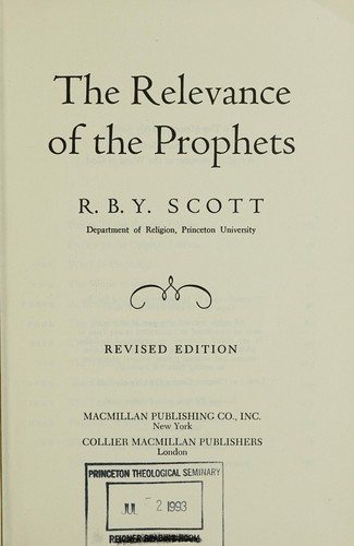 The relevance of the prophets