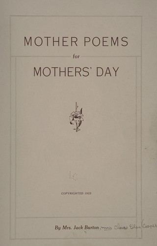 Mother poems for Mothers' Day ..