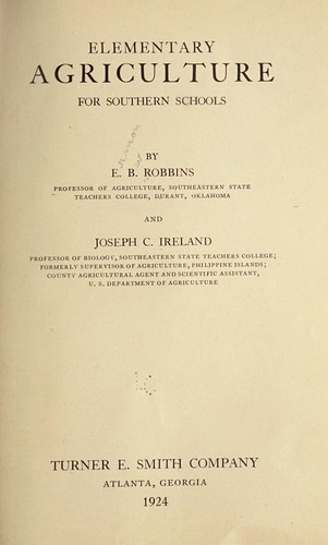 Elementary agriculture for southern schools